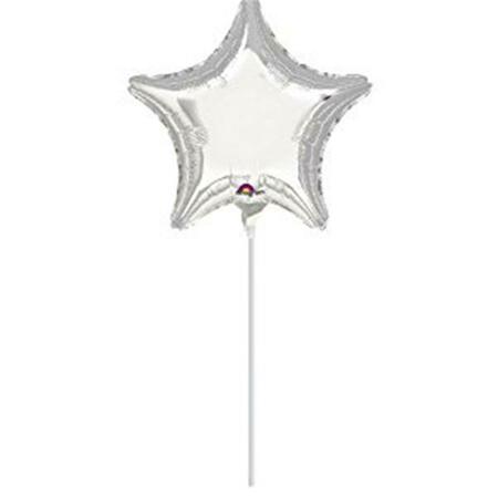 ANAGRAM 9 in. Silver Star Flat Foil Balloon 41126
